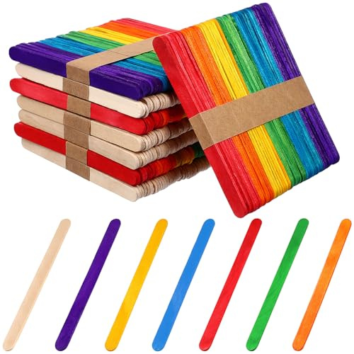 OSALADI 400 Stück Natürliche Holz eisstiele Glatte Kanten Lebensmittelecht für DIY Basteln Backen Kinderprojekte und Partydekorationen Vielseitig Verwendbar