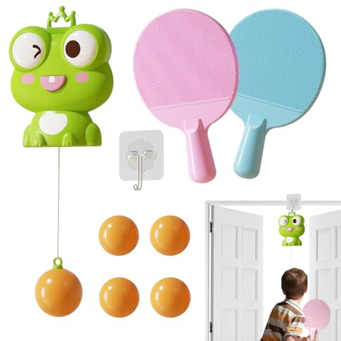 Tischtennis-Trainer für den Innenbereich, hängbares Tür-Pong-Spiel mit Schläger und Bällen, Tischtennis-Trainer für drinnen und draußen, Training, Erwachsene und Kinder