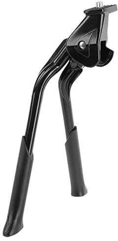cyclingcolors Fahrradständer Klappbarer Doppel-Zweibein-Mittelständer für 24- bis 29-Zoll-Räder, schwarzes Aluminium