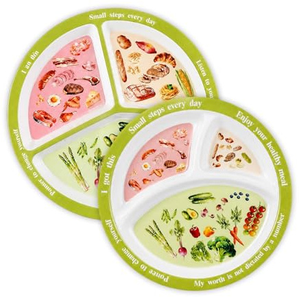 Szzhantuo 2 Pcs Portion Control Plates for Weight Loss