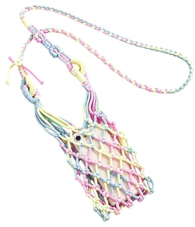 Generico Borsa Per Bicchiere Di Vino All'uncinetto - Porta Tracolla Boho, marsupió Intrecciato A Mani Libere | Cinturino Multiuso Per Bottiglie Di, Telefono, Feste, Viaggi, Uso
