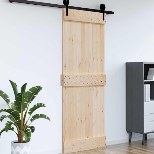 sephironlbb Tür NARVIK Natur Massivkiefer 95 x 210 cm Zimmertür Innentür Holz Türblatt für Wohnzimmer Schlafzimmer Büro mit schlichter Struktur und moderner Optik
