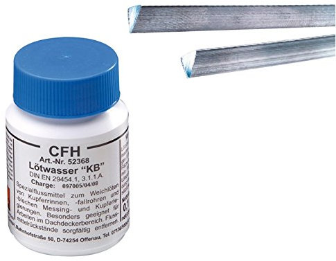 CFH Set Stangenlötzinn Kupferblech & Lötwasser Kupferblech