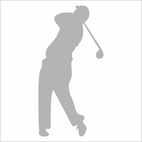 INDIGOS UG Aufkleber - Autoaufkleber - JDM - Die Cut - Golfer - Golfing Sport - Auto, Truck, Notebook, Laptop, Vinyl - Folie Decal Sticker - Silber - 71mmx139mm