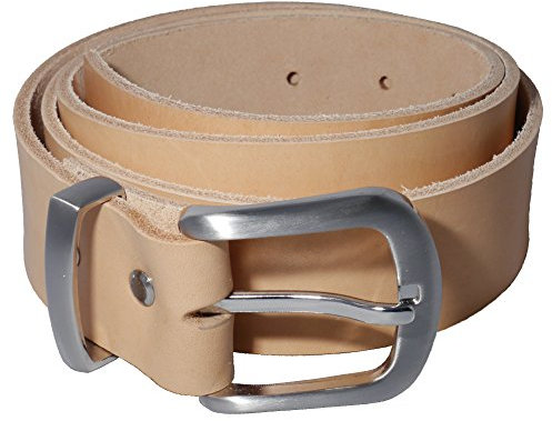 Wolfszeit Nickelfreier Ledergürtel aus echtem, hellen Rindleder (SBW) (90cm)