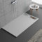 Duschtasse hellgrau, modernes Design, Malaga, Marmor, Harz, Schiefer, luxury, Gelcoat, Slim 3 cm, grau