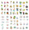 Oblique Unique® 70 Sticker Blumen Sukkulente Aufkleber Vintage Retro gezeichnet Matt Deko Dekoration Verzierung Scrapbooking Basteln Kinder