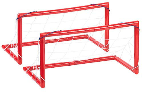 Playtastic Fußballtor: 2er-Set Tore, je mit Netz, ideal für Luftkissen-Fußball, Hockey u.v.m. (Fußballtore Kinder, Garten, Geschenkideen)