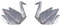 NicoWerk Damen Silber Ohrstecker Origami Kranich aus 925 Sterling Silber Abstrakt Gebürstet Matt Schlicht SOS394