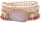 Plumiss Bohemia 5 Wraps Rose Quartz Bracelet Handmade Multilayer Beaded Crystal Jewellery For Women And Girls