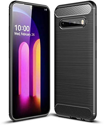 HERCN Custodia Compatibile con LG V60 ThinQ 5G 6.8,Ultra Sottile Anti-graffio Antiscivolo Resistente Custodia Silicone Case Molle di TPU Case Cover per LG V60 ThinQ 5G Smartphone (Nero)