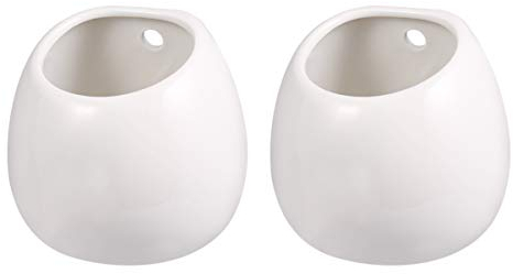 BESPORTBLE 2st Wand Blumentopf Weiss Du Blumentopf Für Die Wand Groß Luftanlagen Inhaber. Wandpflanzenhalter Wandvase Wandtopf H?ngender Blumentopf H?ngen Saftiger Pflanzer Wandbehang Runden
