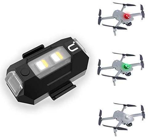 DR-02 Strobe Drone Light - Compatible with DJI Mavic AIR 2 Pro, Inspire 2 Pro & More, 3 Color Adjustable Anti-Collision Light, 3KM Visible, Mini Drone Lamp, 6.5g, USB-C Charging
