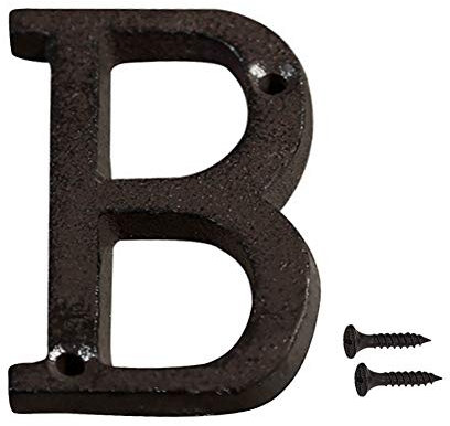 INCREWAY Numero civico in ghisa nera da 7,5 cm per indirizzo - lettera (B)