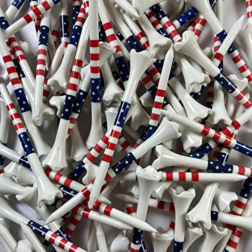 Pride Golf Tee Performance Kunststoff-Golf-Tees – Stars & Stripes – 100 Stück, 8,9 cm – weniger Reibung und längere Drives – hergestellt in den USA