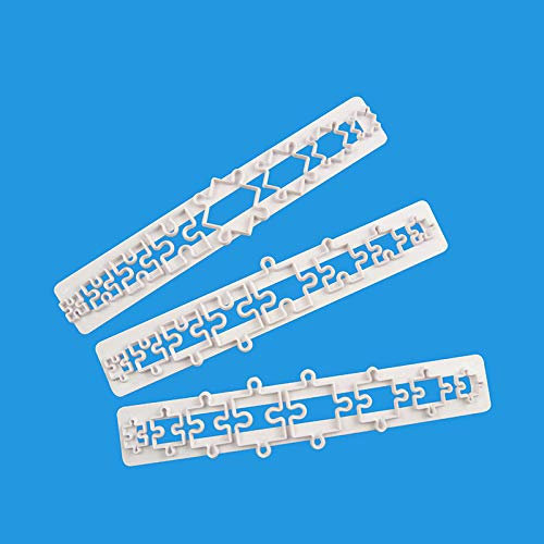 Puzzle Shape Embossing Mold - Jigsaw Shape Plastic Biscuit Mould - Jigsaw Shape Cake Decoration Mold - 3pcs/Set