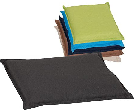 Beo Sitzkissen Gartenstuhl 50x50 cm Turin wasserabweisend | Made in EU | Outdoor Stuhlkissen waschbar | UV-beständiges Sitzkissen Stuhl | Atmungsaktives Sitzpolster Gartenstuhl in Dunkel-Grau