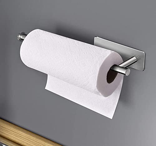 Küchenrollenhalter ohne Bohren,Papierrollenhalter Selbstklebend Praktisch Rollenhalter unter dem Schrank,Halter Küchenrolle für Kitchen Accessories,küchentuchhalter Wand - SUS 304 Edelstahl