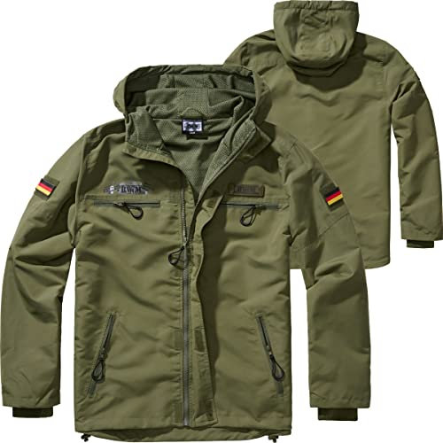 BWuM Tactical Windbreaker Zipper Sommer + Patch & Flaggen, Größe:XXL, Farbe:Oliv