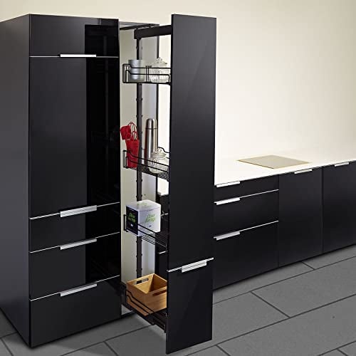 SOTECH Dispensa-X Apothekerauszug ANTHRAZIT 1600-2000 mm inkl. SoftstopPlus, Clickfixx und 5 Einhängekörbe für 300 mm breite Schränke, Tragkraft 100 Kg Schrankauszug