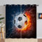 ANHOPE Sport Thema Flamme Fußball Vorhänge mit Ösen Blickdichte Gardinen Thermo Vorhang Blackout Curtain Schlafzimmer Wohnzimmer Kinder Jungen Mädchen Verdunklungsvorhänge 2er Set H 183 x B 117 cm