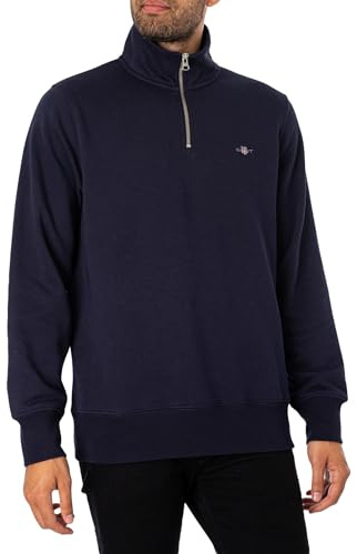 GANT Herren Sweatshirt Mit 1/4-Reißverschluss Und Regulärem Schild, Fresh Blue