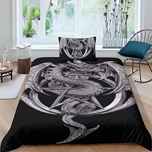 taimowei Anne Stokes Bettwäsche Bettbezug Set Und Kissenbezug,bettwäsche Für Jungen Und Mädchen,3D Digital Print Dreiteiliger Bettwäsche,Mikrofaser Bettbezüge Single(135x200cm)