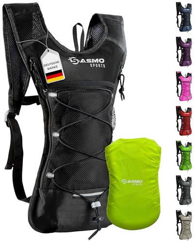SASMO Sac à Dos d'hydratation avec VESSIE 2L, sans BPA | Sac Running avec Poche D'ISOLATION | Sac a Dos VTT avec Poche d'hydratation - ultraléger 300g | Hommes & Femmes
