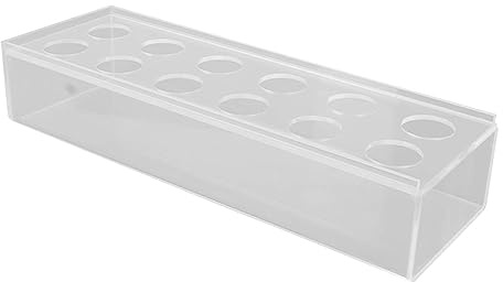 Huairdum Klare Acryl-Blumenvase, Elegante Rechteckige Klare Acryl-Blumenvase mit Mehreren Löchern, Modern für Esstisch für Zuhause (30cm)
