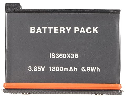 IS360X3B Akku für Insta 360 X3 Kamera, Digitalkamera-Ersatzakku, 3,85 V, 1800 MAh, 6,9 Wh, Mehrfachschutz, Problemloses Aufladen