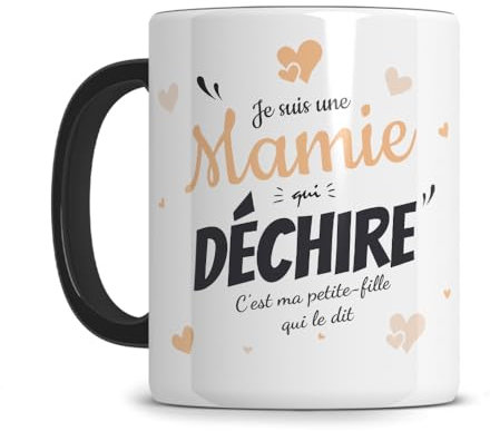 L'épicerie Chérie Mug personnalisable Mamie qui dechire - cadeau fete des grands meres - Tasse mamy - Anniversaire mamie - Fête des Grands-Mères, mug future mamie, tasse fete des grand mere