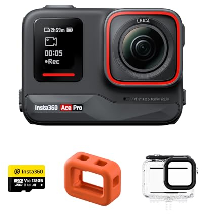 Insta360 Ace Pro Splash Kit - Waterproof Action Camera, Flagship 1/1.3 Sensor and AI Noise Reduction for Unbeatable Image Quality, 4K120fps, 2.4 Flip Screen & AI Features, for Sports, Travel