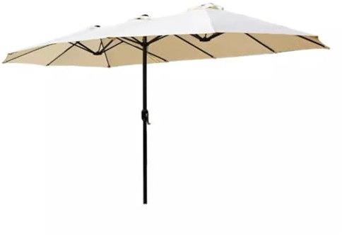 Parasol Balcon Parasol Plage Parasols De Patio Doubles De 15 Pieds Avec 10 Nervures, Parasol De Plage Extra-Large Pour Jardin, Terrasse, Arrière-cour, Piscine De Plage Parasol De Jardin Exterieur(B)