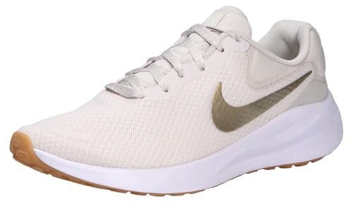 Nike Revolution 7 Straßenlaufschuh für Damen, Phantom/Neutral Olive-Light Bone-White, FB2208-010, 38.5 EU (W 7.5 US)