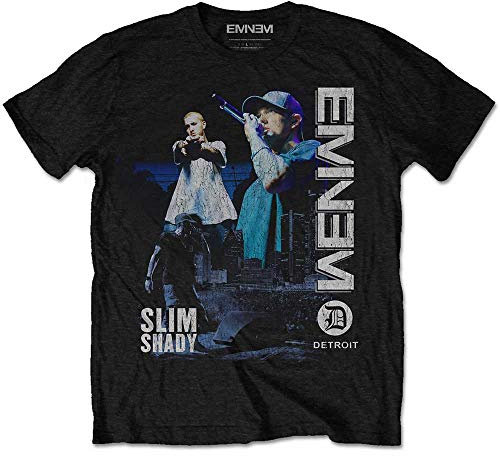 Rock Off officially licensed products Eminem Detroit Ufficiale Uomo Maglietta Unisex (Medium)