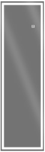 HOMCOM Miroir Plein Pied Miroir Mural Grand Miroir rectangulaire avec LED réglable, Interrupteur Tactile, Verre épais 4mm, 40 x 120 cm - pour Chambre, Salon, Salle de Bain