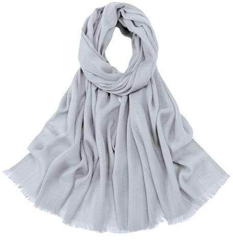 Van Der Rich ® - Schal aus Baumwollmischung 90cm*180cm - Damen - Herren (12-Grau)