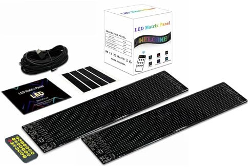 TQQEPOOL Écran Souple Lampe Oculaire Colorée for Vitres Voiture, Écran LED Flexible Programmable for Voiture, Écran Film LED À Motif Texte DIY avec Contrôle par Application (2 Pack,D 59.5 * 12cm)