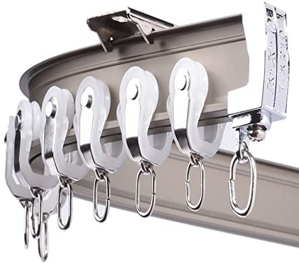 Robuste Aluminium-Vorhangschiene für Balkon, Outdoor, Terrasse, Pavillon, Wand-/Deckenmontage, Deckenmontage, 1,5 m