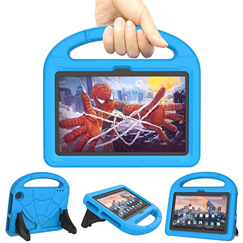 Fire 7 Tablet Case for Kids(Only All-New 12th Genneration, 2022 Released Models),Not Fit Sony iPad 7,Mansiruyi Lightweight Shockproof Kids Friendly Case with Handle Stand for Fire 7 Kids Tablet -Blue