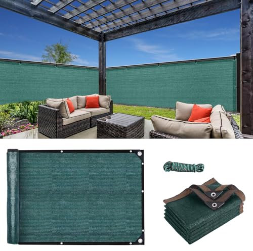 LOMGDOVC Clôture brise-vue robuste de 5 m x 2 m pour jardin, cour, cour avec câble et ficelle (vert)