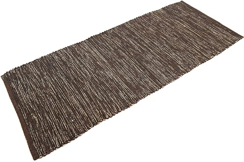 Casa Service Reno Teppich aus Baumwolle, waschbar, für Badezimmer, Küche, rutschfest, maschinenwaschbar (Brown, 50x120 cm)