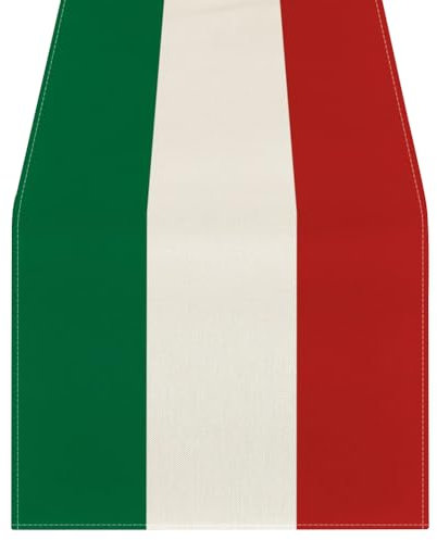 Italian Party Table Runner Red White and Green Table Runner Italy Themed Table Cloth Fancy Kitchen Dining Table Decoration for Family Gathering