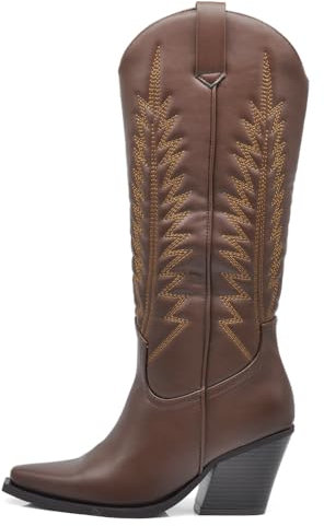 IF Fashion Stivali Cowboy Western Texani Scarpe da Donna A Punta Camperos 2701-6 t.moro N.39