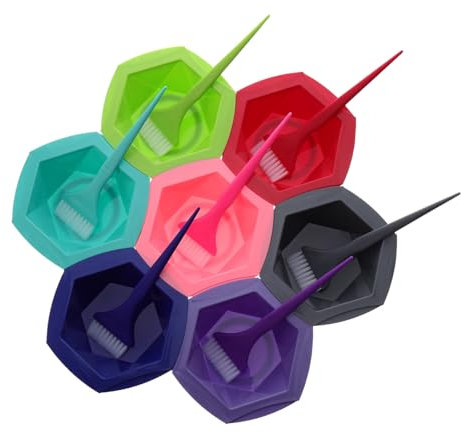 PACKOVE 7 Conjuntos Kit de Tinte para Cabello con Cuencos y Brochas de Coloración Profesional Herramientas de Peluquería para Aplicar