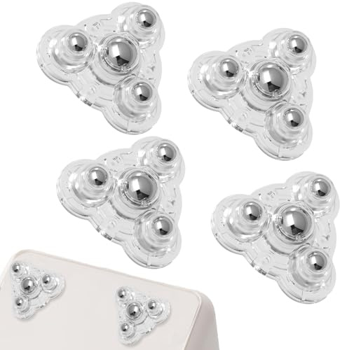 CENCERY Selbstklebende Möbelrollen, 4er-Set transparente Rollen 360° drehbar, bis 150 kg Tragkraft, für Sofa, Schrank, Kleiderschrank und Kommode