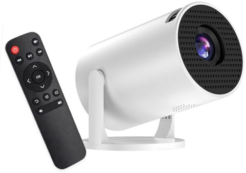 Mini-Projektor mit WLAN und HDMI/USB, tragbarer Heimkino-Projektor für den Außenbereich, 240° drehbar, integrierter Lautsprecher, für Schlafzimmer und Camping