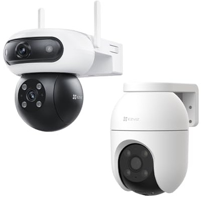 EZVIZ Pacchetto composto da Telecamera WiFi Esterno C8c 1080p e Telecamera WiFi Esterno con Doppia Lente C90
