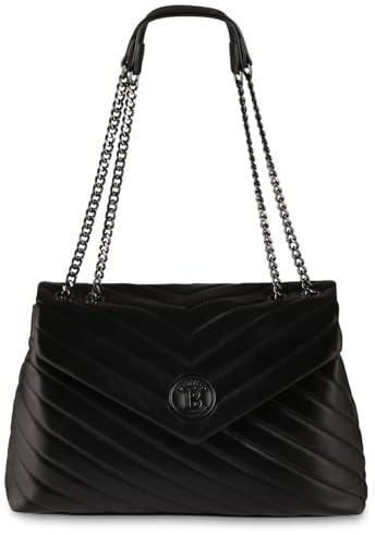 BERTOO Isabella Umhängetasche Damen - Schwarz, Kunstleder, 33x23x11 cm | Italienisches Design