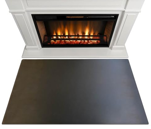 Funkenschutzplatte aus Metall 100x70 cm | Schwarze Farbe | Elegante Stahlplatte | Hitzebeständig | Leicht zu Reinigen | Bodenschutz | Feuerfeste Unterlage | Bodenplatte | Funken- und Kratzfest
